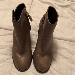 Tory Burch Booties. Mushroom Color with gold hardware. Size 6.5 Leather Sole.